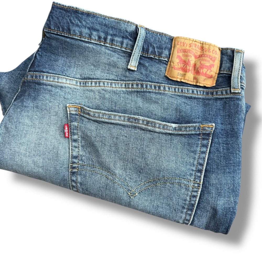 Levi Strauss Co 559 Mens Jeans W48 L28 (48x23) Blue Denim Relaxed Fit - Picture 1 of 10